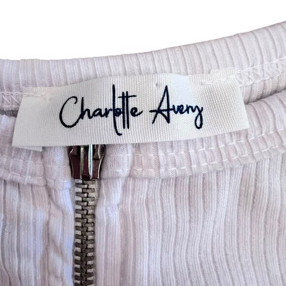 TANK TOP WOMENS WHITE FULL FRONT ZIPPER RIBBED SEXY SUMMER TOP - Picture 7 of 8